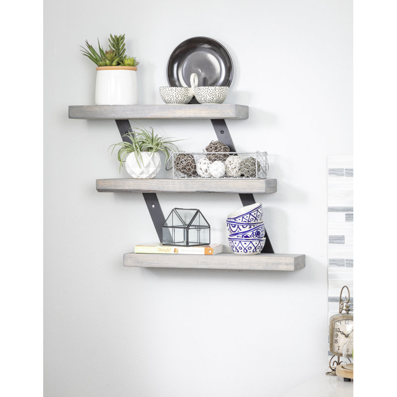 Birch Lane Serene 3 Piece Pine Solid Wood Tiered Shelf & Reviews